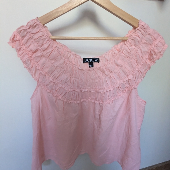 J. Crew Tops - J. Crew Pink Ruffle Women's Top